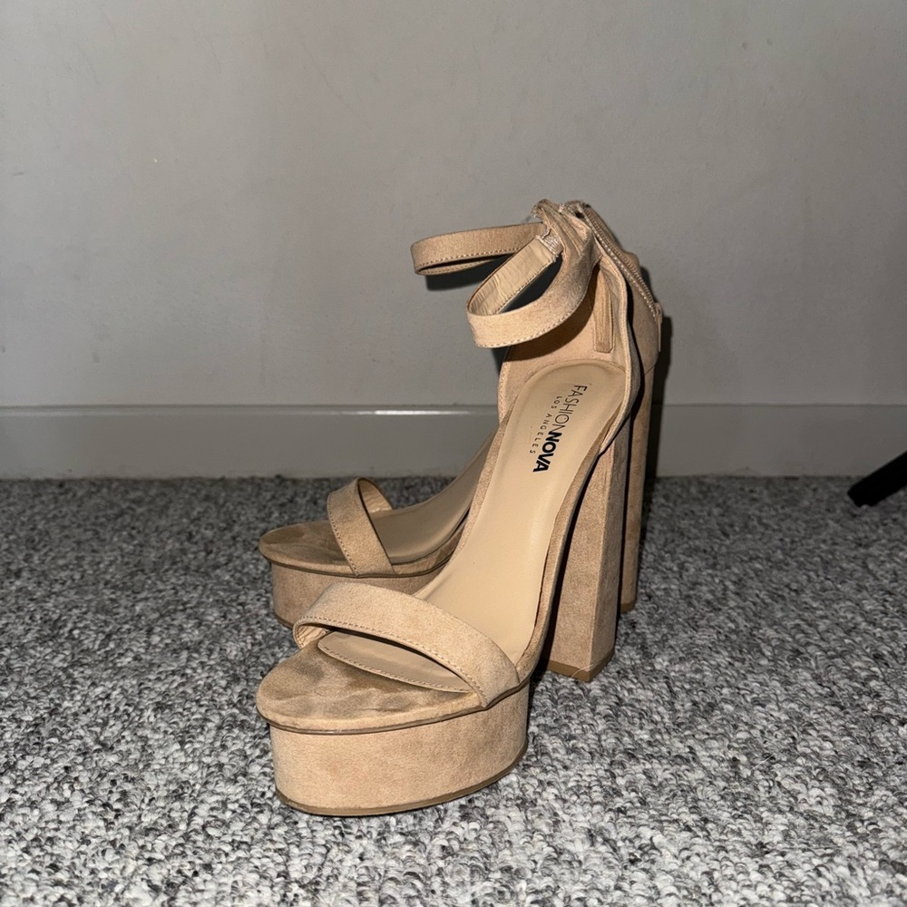 Fashion Nova Tan Platform Heels